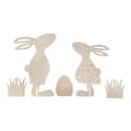 Miniatyrbild 1 av 2: Silhuett i trä Les Amis de Pâques 5 delar