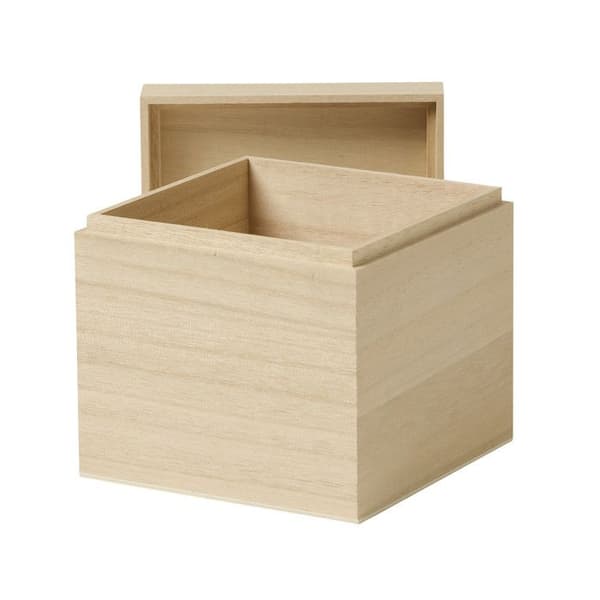 Kubformad träbox 12 cm