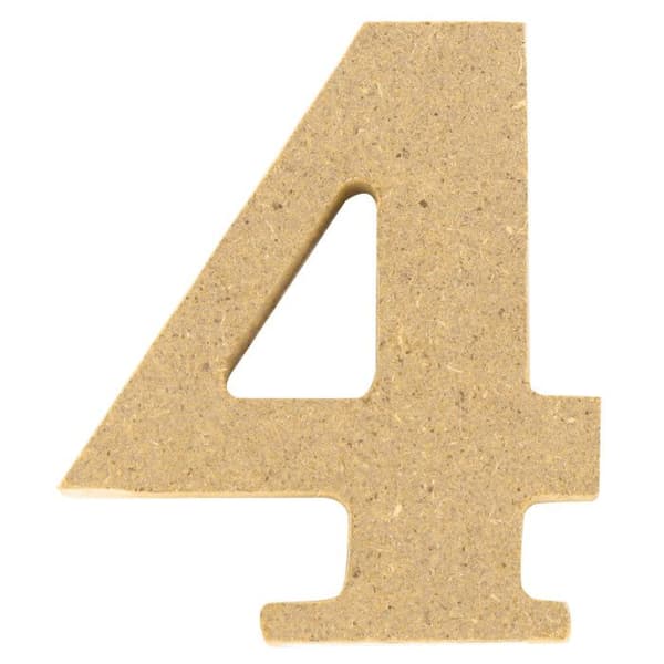 MDF-siffra 5 x 1,2 cm Siffra 4 (fyra)