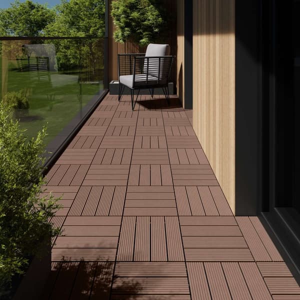 Sæt terrassebrædder Tegulas - brun,Sæt med 11 stk.