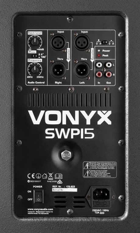 Vonyx SWP15 bas 15" Aktiv 800W Peak