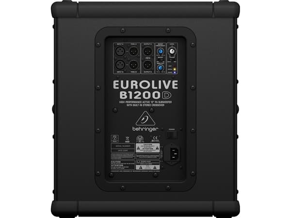 Behringer B1200D-PRO, 500 W, Aktiv subwoofer, 45 - 180 hz, 38,1 cm (15"), Svart, Energiljus