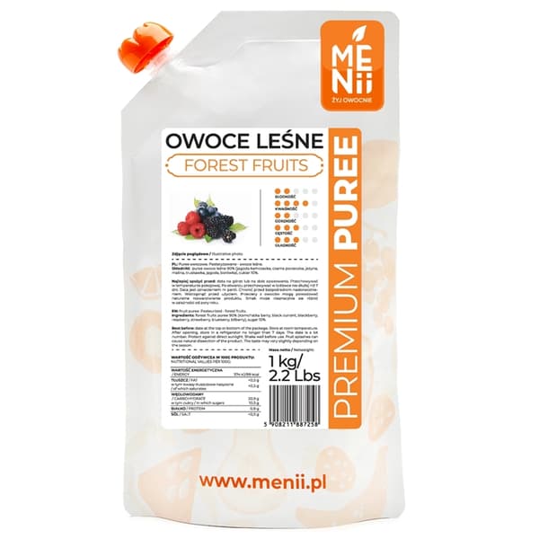 Hedelmäsose FOREST FRUITS 1kg PremiumPuree MENii