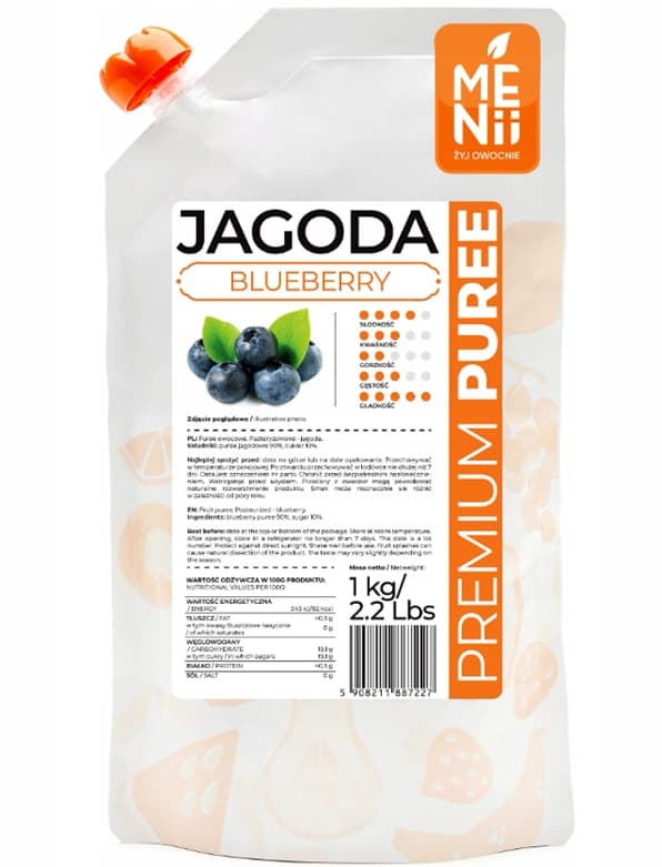 Fruktmassa BÄR 1kg PremiumPuree MENii