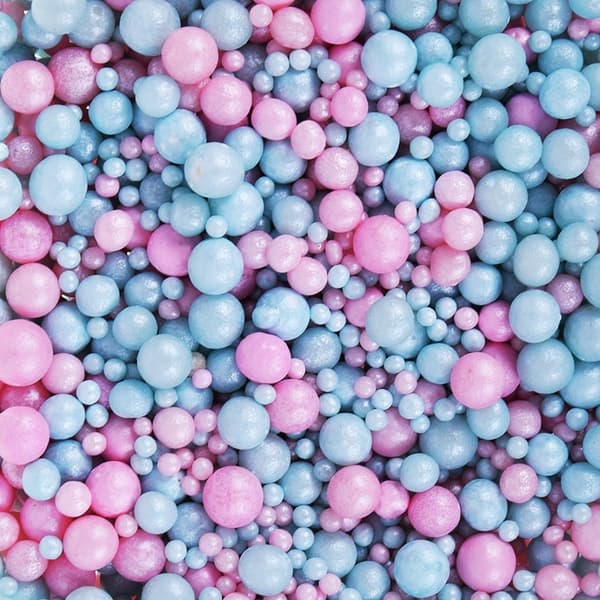 Sukkerstrøssel 50g PIGEPULVER PINK & BLÅ konfetti