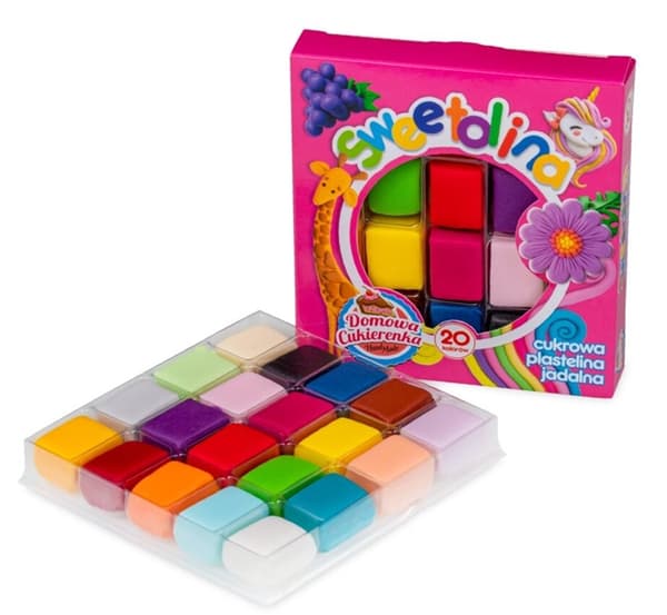 ÄTBAR Sockerplastilina Sockerpasta SWEETOLINA 20 färger 300g