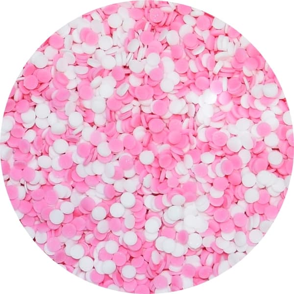 Sockerströsselcirklar Vitt och Rosa 50g Konfetti