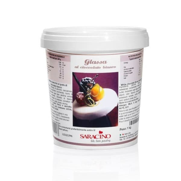 Spejlglasur HVID CHOKOLADE 1 kg SARACINO
