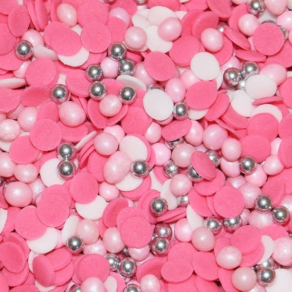 Sockerströssel Vitt Rosa MIX 50g Konfetti