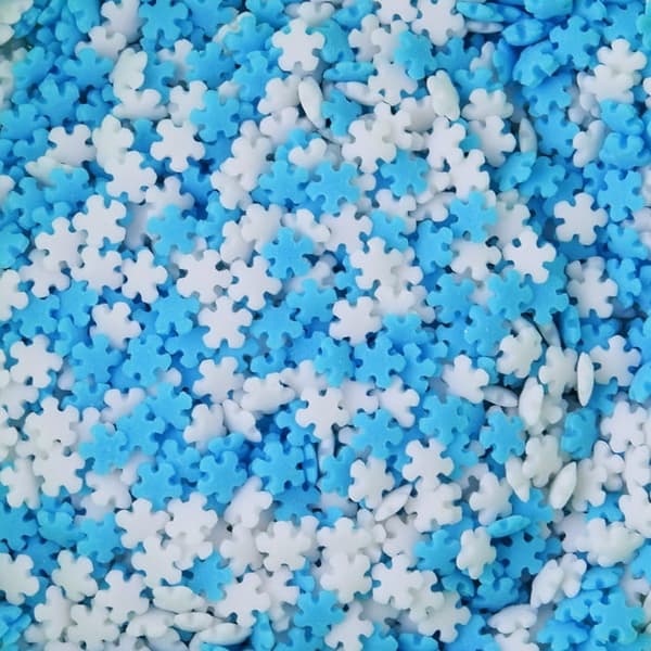Sockerströssel SNÖFLINGOR VITA OCH BLÅA 1kg Konfetti
