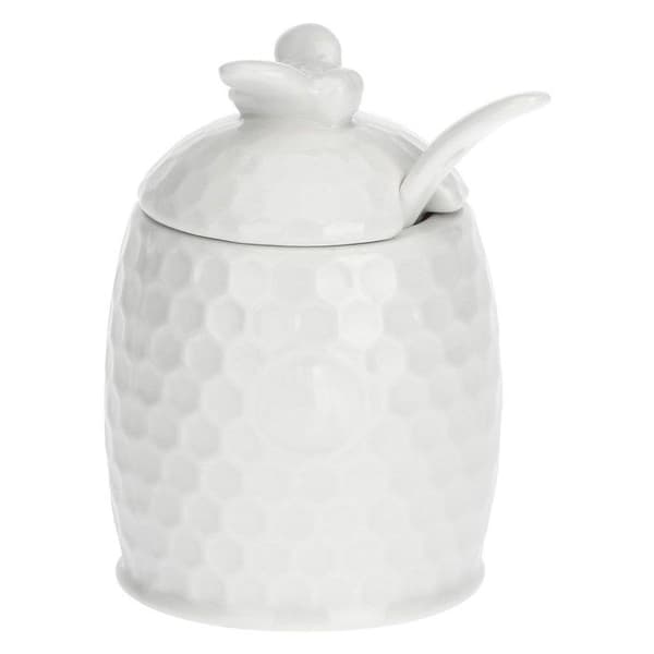 Sockerskål - Det Vita Porcellana - Aperegina - 200 ml - Porslin - Lock ingår