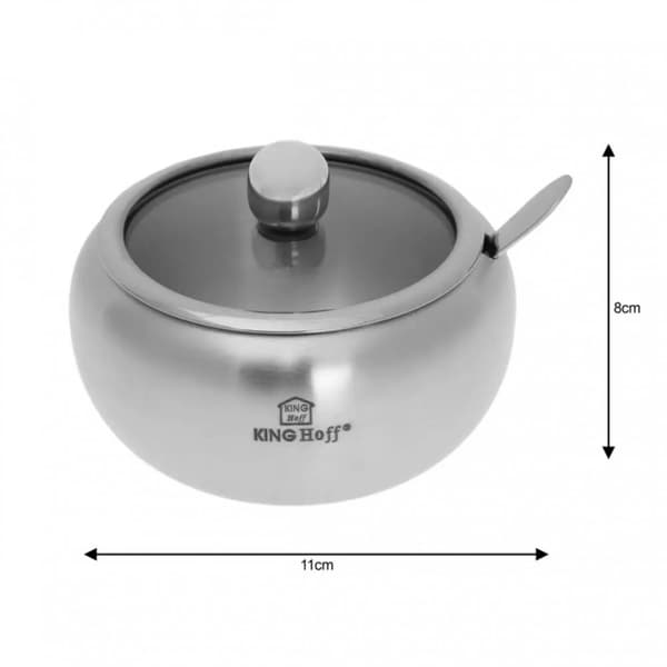 SOCKERSKÅL AV STÅL MED SKED KINGHOFF KH-3732 SATIN