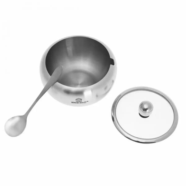 SOCKERSKÅL AV STÅL MED SKED KINGHOFF KH-3732 SATIN