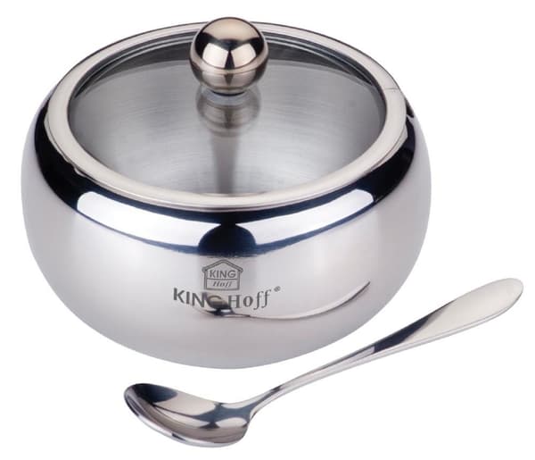 SOCKERSKÅL AV STÅL MED SKED KINGHOFF KH-3732 SATIN