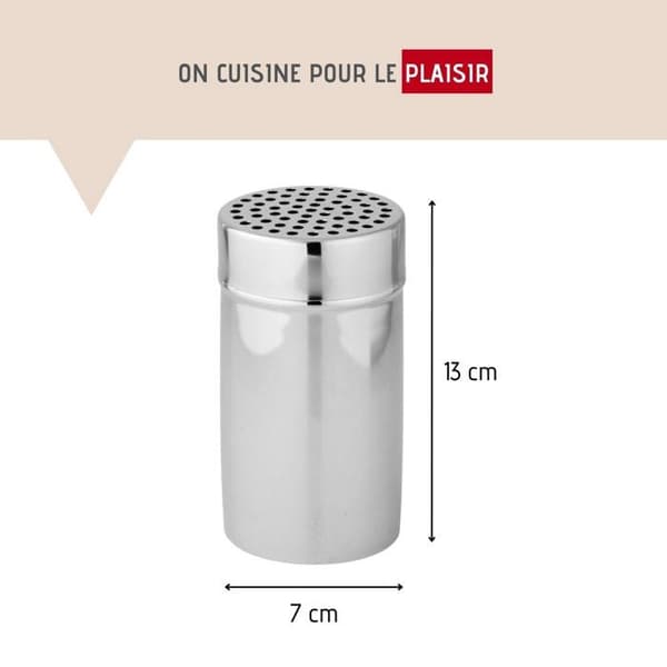 Saupoudreuse - Fackelmann - 42909 - Rostfritt stål - 7 x 13 cm - Plastlock
