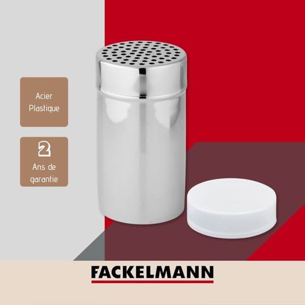 Saupoudreuse - Fackelmann - 42909 - Rostfritt stål - 7 x 13 cm - Plastlock