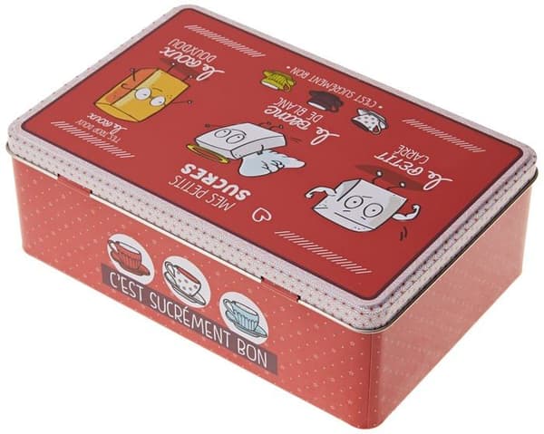 Delys-by-verceral - 515901 - Sockerlåda i metall, konservering och förvaring av mat, rolig design, 13,5 x 20,5 x 7 cm