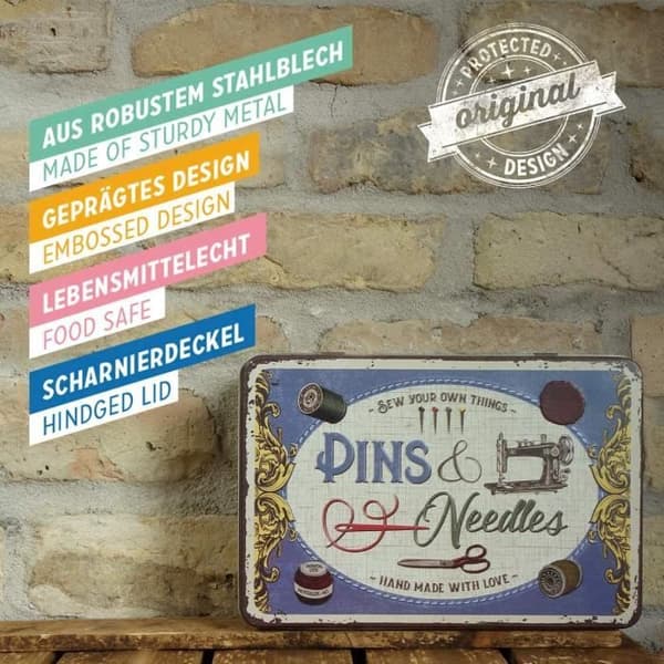 Sytasmund - Stift & Nålar - Vintage - Metall - 2,5 Liter - Nostalgisk Design