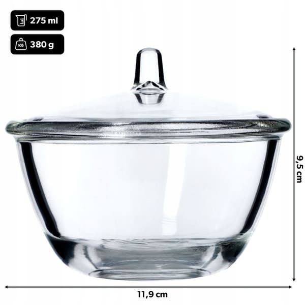 Sucrier - KADAX - Glas - Ergonomiskt Lock - Elegant - 11,9 x 9,5 cm