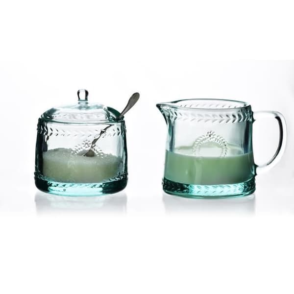 ECILA LIGHT Set sockerskål diameter 9xh7,3cm med mjölkkanna 300ml