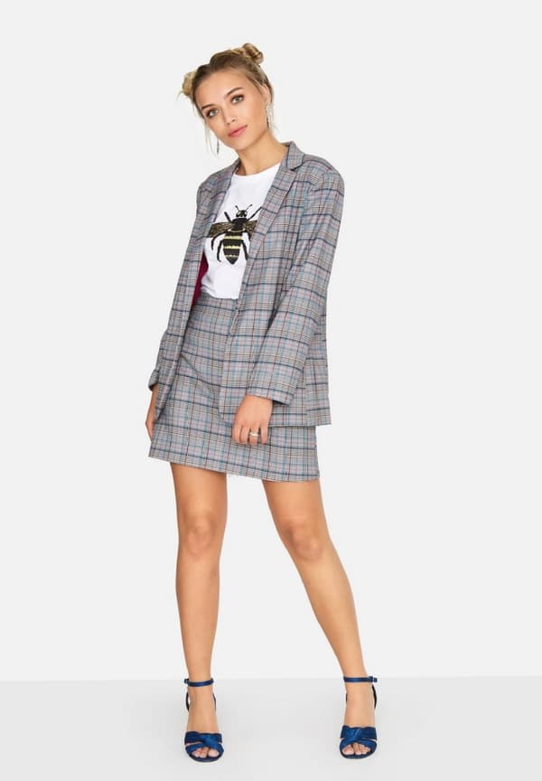 Girls On Film Womens/Ladies Avenue Check Blazer