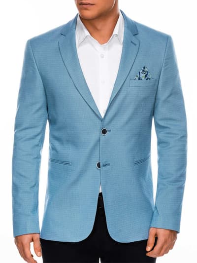 Men's elegant blazer jacket M102 - light blue