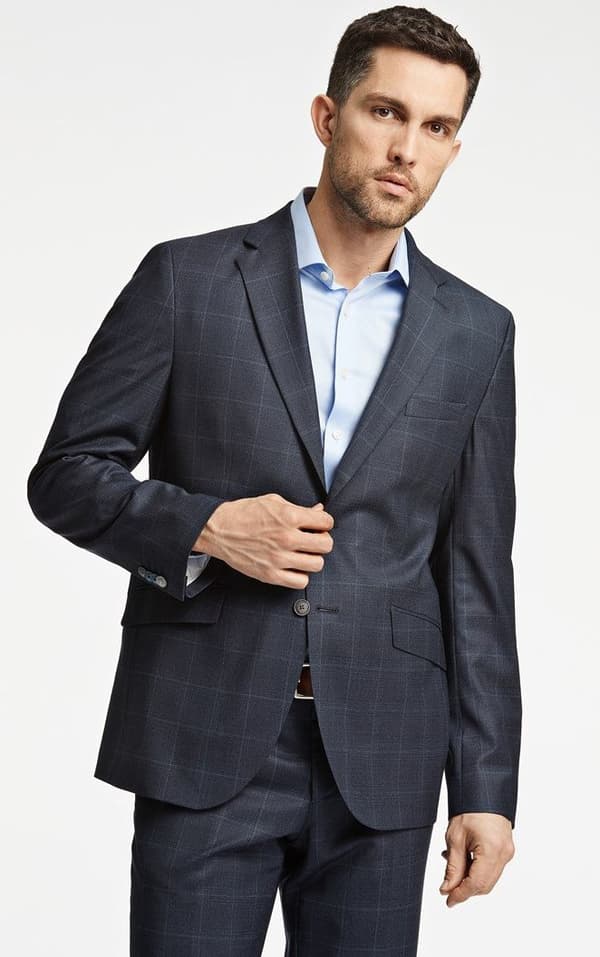 Lindbergh Black - Blazer 30-349012-C Rutig Mörkblå 52