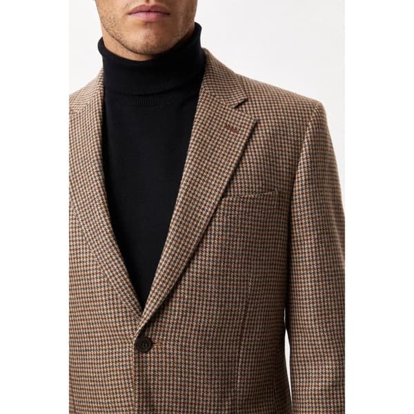 Burton Herre Dogtooth Slim Blazer Neutral S