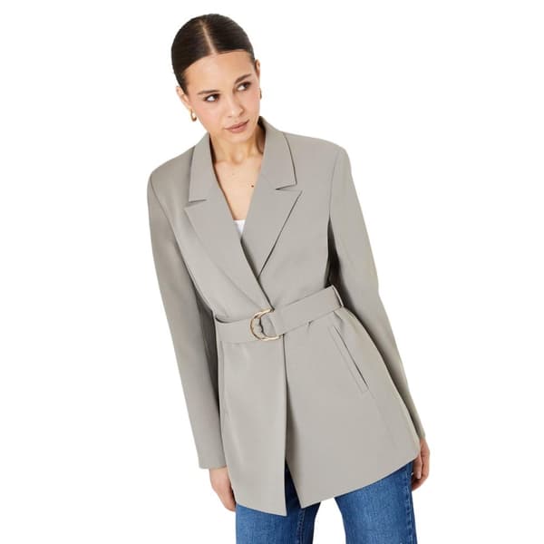 Dorothy Perkins D-ringad dubbelknäppt kappa för dam/Lady Taupe 16 UK