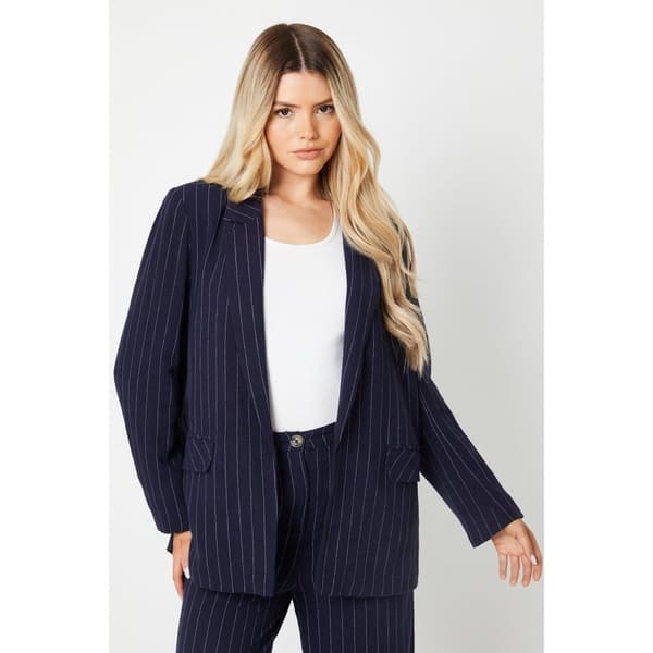 Dorothy Perkins Womens/Ladies Stripe Linen Blazer Navy 18 UK