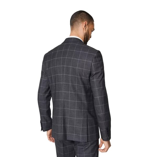 Burton Mens Windowpane Check Slim Tailored Suit Jacket