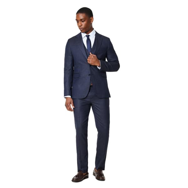 Burton Mens Tonal Grid Check Slim Wedding Suit Jacket