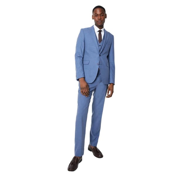 Burton Mens Peak Lapel Slim Tailored Bröllopskostym Kavaj