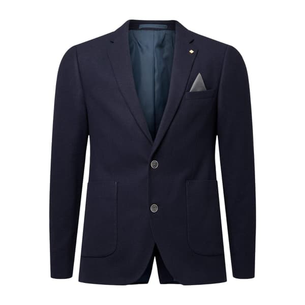 Burton Mens Pique Jersey Patch Pocket Suit Jacket Navy 38R