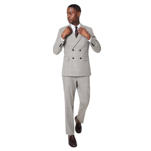 Burton Mens Prince Of Wales Check Double-Breasted Tailored Suit Jacket