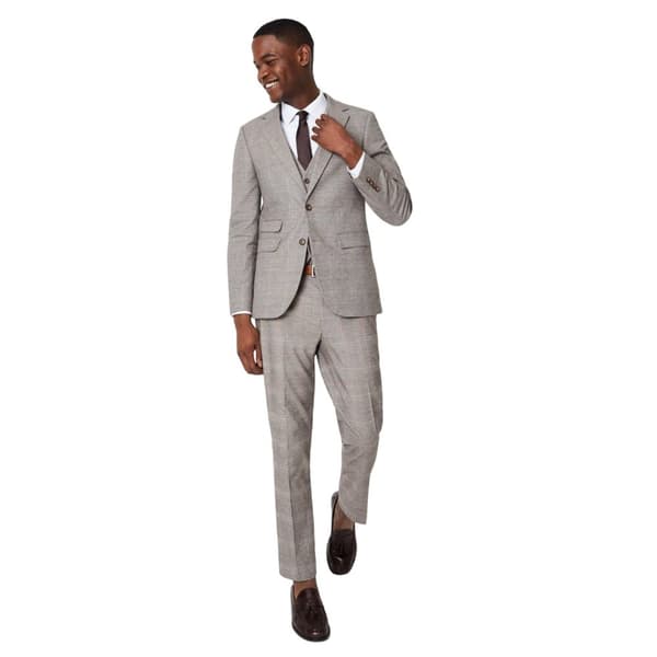 Burton Mens Heritage Check Slim Wedding Suit Jacket