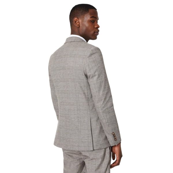 Burton Mens Heritage Check Slim Wedding Suit Jacket