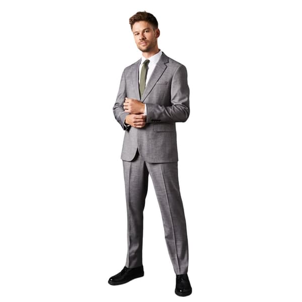 Burton Mens Sharkskin Single-Breasted Tailored Suit Jacket