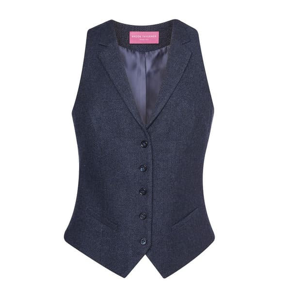 Brook Taverner Dame/kvinder Nashville-vest Navy Herringbone XS