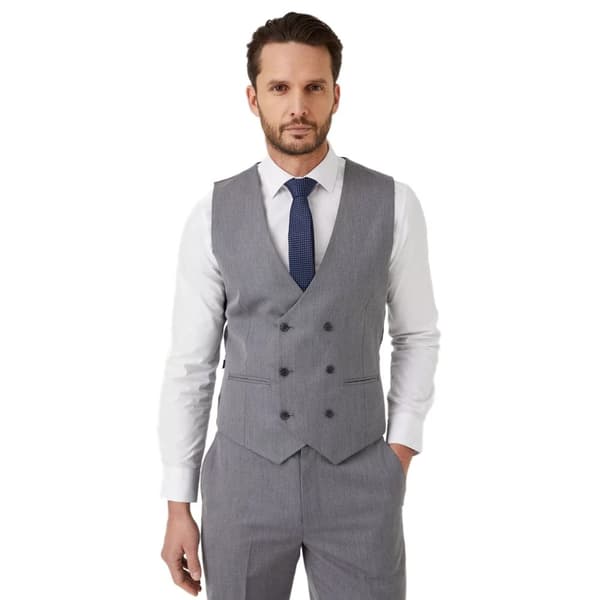 Burton Herre sildebensfarvet dobbeltradet skræddersyet vest Grey S