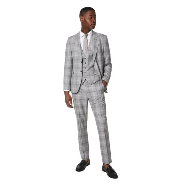 Burton Mens Fine Checked Slim Waistcoat