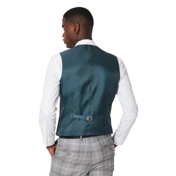 Burton Mens Fine Checked Slim Waistcoat