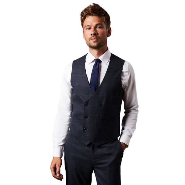 Burton Mens Checked Tweed Look Waistcoat