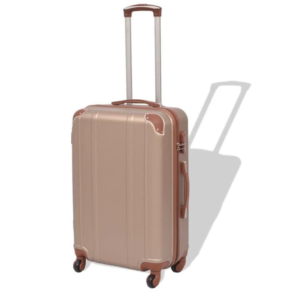 vidaXL hardcase trolleysæt fire dele champagnefarvet