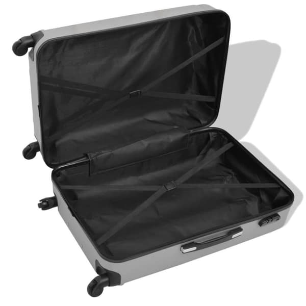 vidaXL hardcase trolleysæt fire dele sølvfarvet