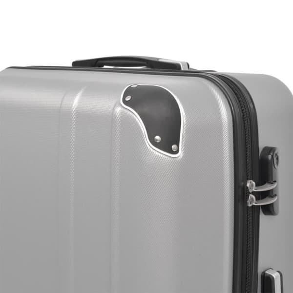 vidaXL hardcase trolleysæt fire dele sølvfarvet