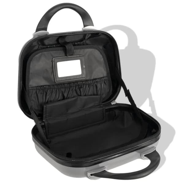 vidaXL hardcase trolleysæt fire dele sølvfarvet