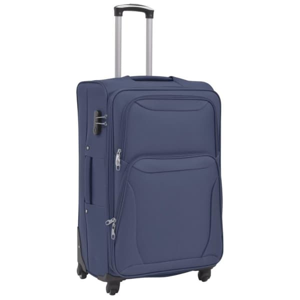 vidaXL Resväskor 3 st marinblå soft case