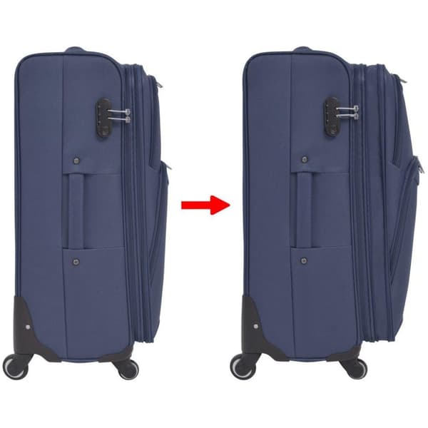 vidaXL Resväskor 3 st marinblå soft case