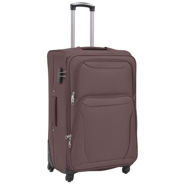 vidaXL Resväskor 3 st kaffebrun soft case